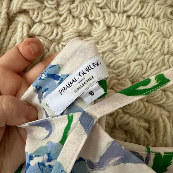 Prabal Gurung Floral Side Ruffle Dress - Picture 3 of 8